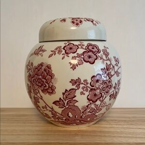 Vintage Mason's Ironstone Ginger Jar Manchu Pattern Roses Transferware England